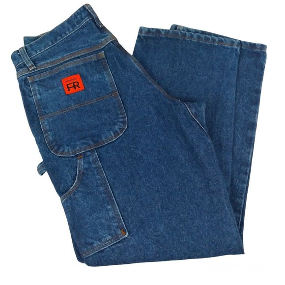 Wrangler Other - Wrangler FR Fire Resistant Riggs Workwear Carpenter Blue Cotton Jeans Size 32x30